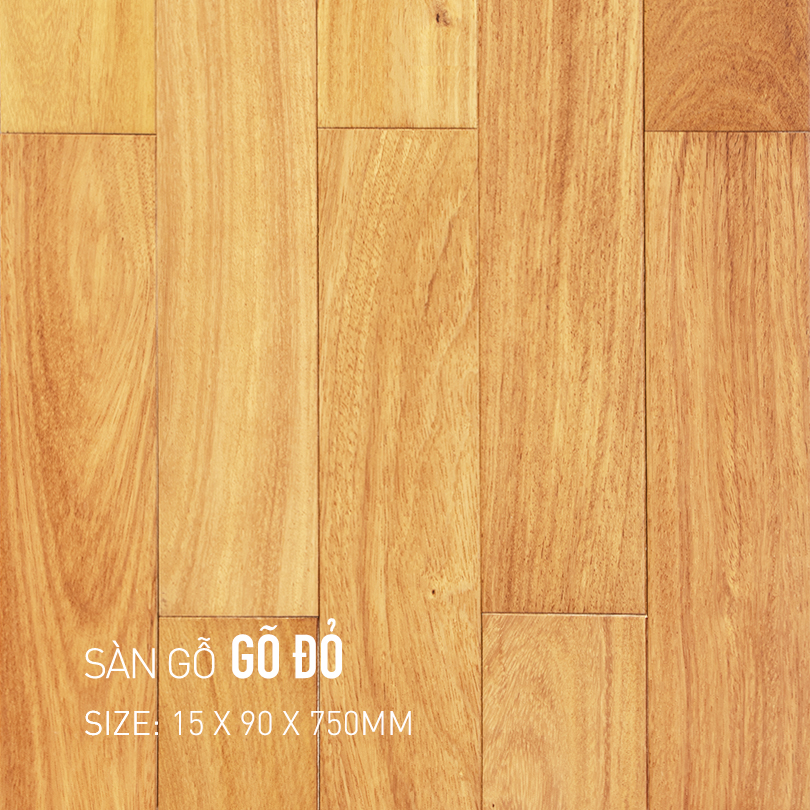 Sàn gỗ gõ đỏ 90x750mm