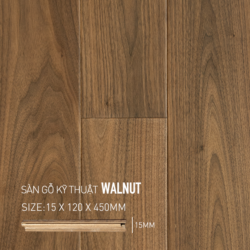 Sàn gỗ Walnut Engineered 120x450mm