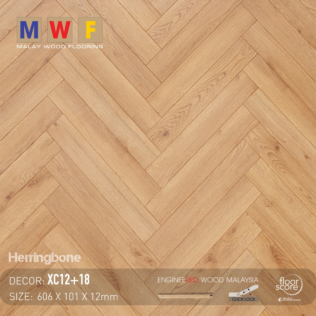 Sàn gỗ xương cá MalayWood XC12+18