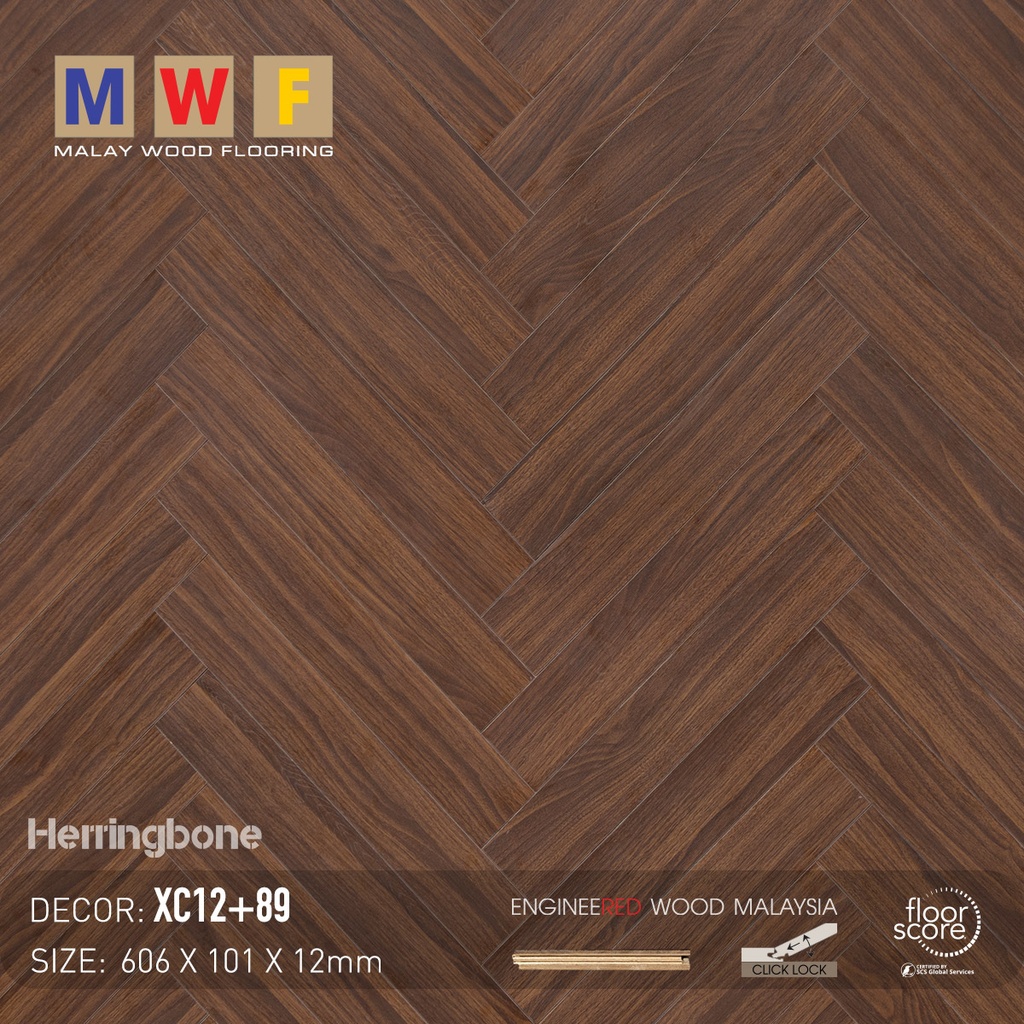 Sàn gỗ xương cá MalayWood XC12+89