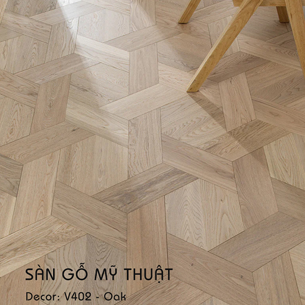 Sàn gỗ Mỹ Thuật Sồi - V402 Kiểu Hình Học