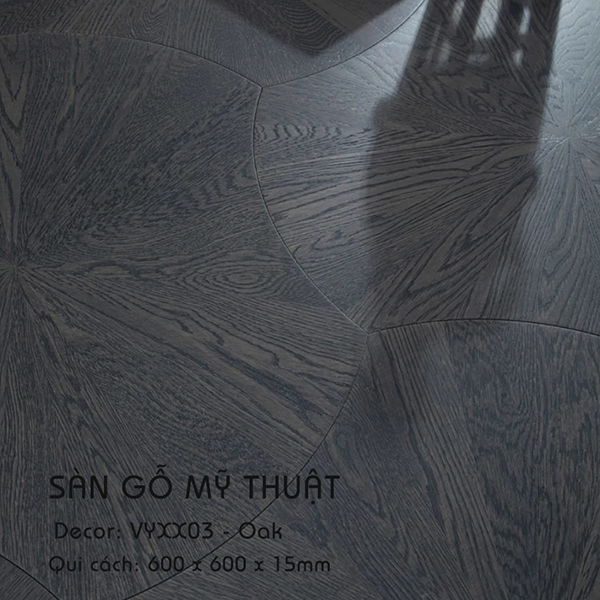 Sàn gỗ Mỹ Thuật Sồi - VYXX03 Kiểu Lá Sen