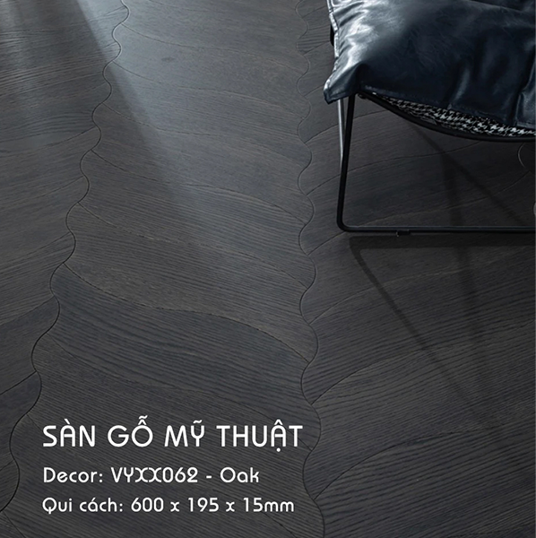 Sàn gỗ Mỹ Thuật Sồi - VYXX062 Kiểu Chiếc Lá