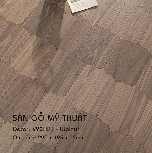 Sàn gỗ Mỹ Thuật Walnut - VYXH23